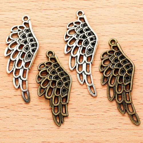 Wing Shaped Zinc Alloy Privjesci, Cink Alloy, pozlaćen, možete DIY, više boja za izbor, 41.50x17mm, 100računala/Torba, Prodano By Torba