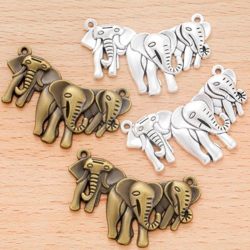 Pingentes animais de liga de zinco, Elefante, banhado, DIY, Mais cores pare escolha, 44x29mm, 100PCs/Bag, vendido por Bag