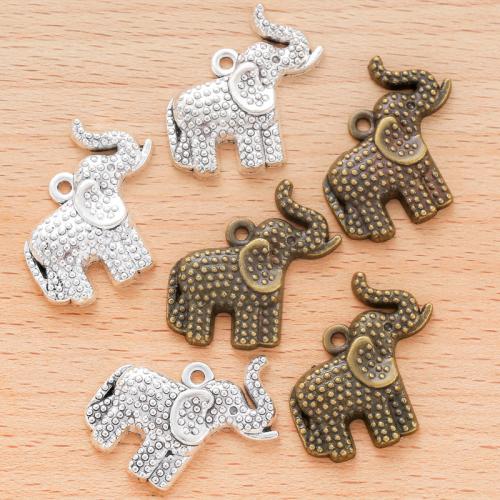 Tibetan Style Animal Pendants, Elephant, plated, DIY, more colors for choice, 29x27mm, 100PCs/Bag, Sold By Bag