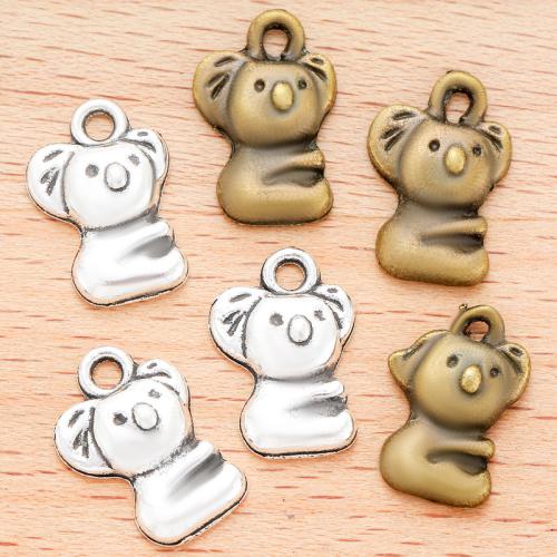 Tibetan Style Animal Pendants, Koala, plated, DIY, more colors for choice, 29x27mm, 100PCs/Bag, Sold By Bag