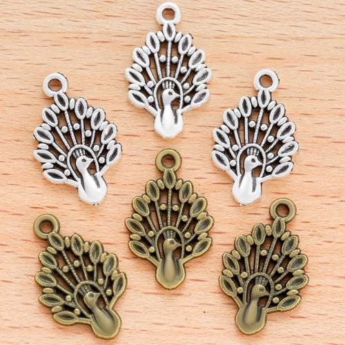 Zinc Alloy Animal Pendants Peacock plated DIY Sold By Bag