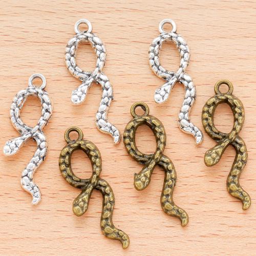 In lega di zinco animali pendenti, lega in zinco, Serpente, placcato, DIY, nessuno, 34x11mm, 100PC/borsa, Venduto da borsa