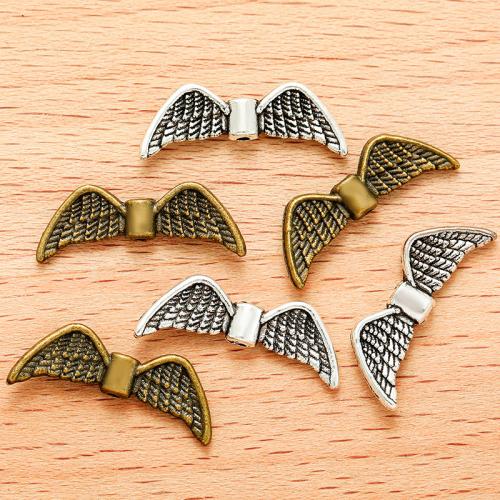 Tibetan Style Jewelry Beads, Wing Shape, plated, DIY, more colors for choice, 22x9mm, 100PCs/Bag, Sold By Bag