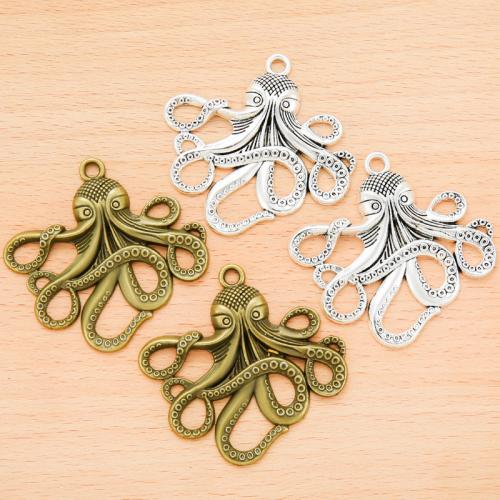 Tibetan Style Animal Pendants, Octopus, plated, DIY, more colors for choice, 54x56mm, 100PCs/Bag, Sold By Bag