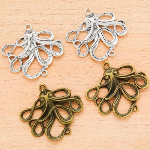 Tibetan Style Animal Pendants, Octopus, plated, DIY, more colors for choice, 49x45mm, 100PCs/Bag, Sold By Bag