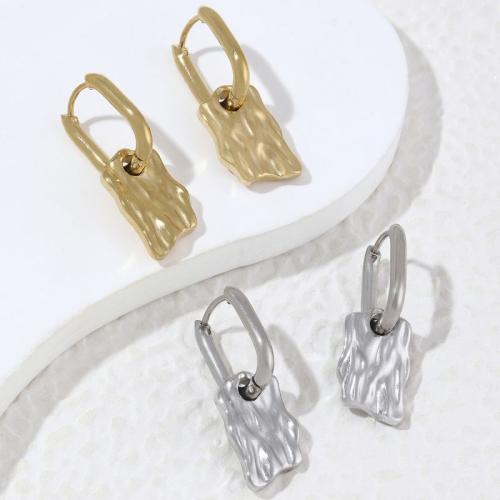 Stainless Steel Drop Earring, 304 Stainless Steel, plated, fashion jewelry, more colors for choice, 11x31mm, Sold By Pair