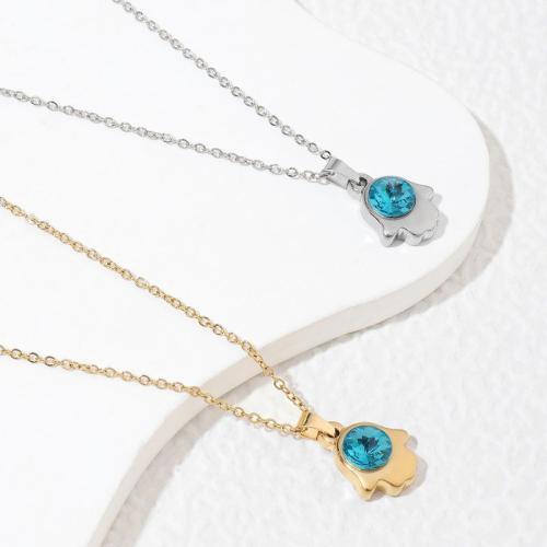 Stainless Steel Jewelry Necklace, 304 Stainless Steel, with 5cm extender chain, plated, fashion jewelry & micro pave cubic zirconia, more colors for choice, Length:40 cm, Sold By PC