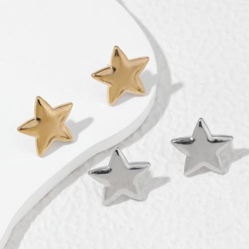 チタン鋼のイヤリング, チタン鋼, 星, メッキ, ファッションジュエリー, 無色, 20x19mm, 売り手 ペア