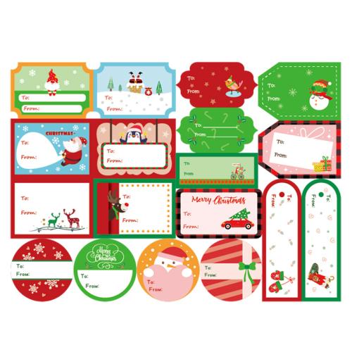 Kleber +Aufkleber Aufkleber Papier, Drucken, Weihnachts-Design & gemischtes Muster & DIY, 260x190mm, 4PCs/Tasche, verkauft von Tasche