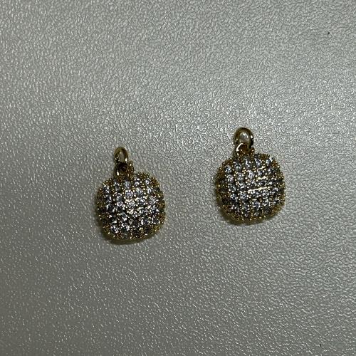 Befestigter Zirkonia Messing Anhänger, Quadrat, DIY & Micro pave Zirkonia, originale Farbe, verkauft von PC