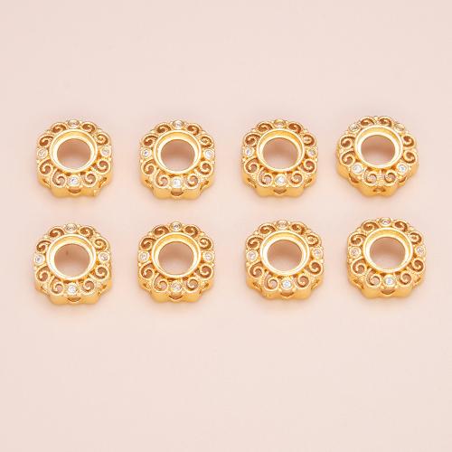 Risultati Ciondolo in ottone, placcato, DIY & Micro spianare cubic zirconia, oro, 10mm, Venduto da PC