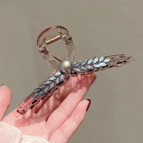 Hair Claw Clips Zinc Alloy with Plastic & Plastic Pearl & Acrylic plated & for woman & with rhinestone Sold By PC