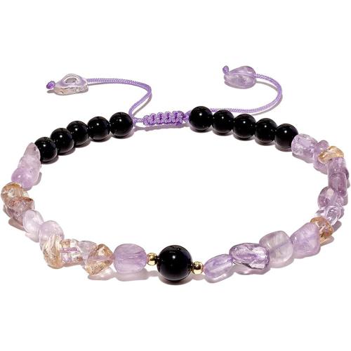 Fashion Jewelry Anklet, cordon de polyester, avec Obsidienne & Quartz, pour femme, plus de couleurs à choisir, Vendu par PC