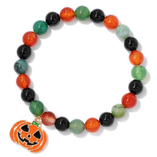 Gemstone Armbånd, Zinc Alloy, med Ædelsten, håndlavet, Unisex & Halloween smykker gave & forskellige stilarter for valg & emalje, flere farver til valg, Solgt af PC