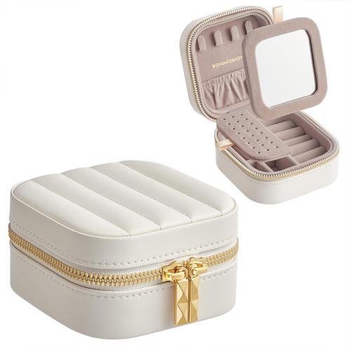 Leather Multifunctional Jewelry Box, portable & dustproof, more colors for choice, Sold By PC