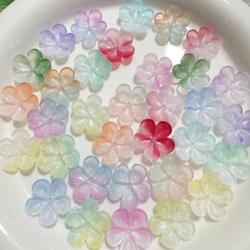 Accesorios para el cabello DIY de, Cristal de murano, Flor, barniz de secado al horno, Bricolaje, más colores para la opción, findings length 20-22mm, Vendido por UD