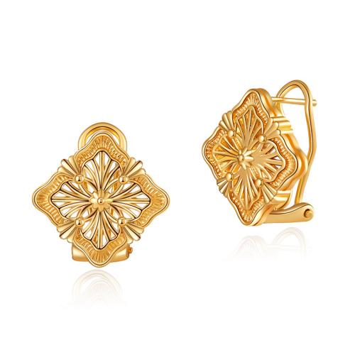 Brass Stud Earring, 18K gold plated, vintage & for woman, 19.30x20.20mm, Sold By Pair