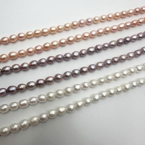 Cultured Rice Freshwater Pearl Beads, DIY, more colors for choice, 5-6mm, Sold Per Approx 37 cm Strand