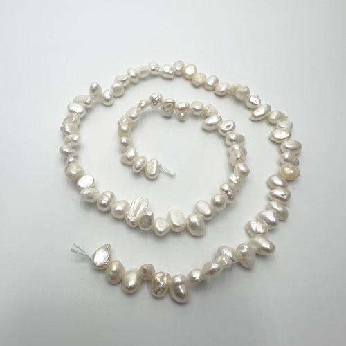 Cultured Baroque Freshwater Pearl Beads, irregular, DIY & top drilled, white, 4-5mm, Sold Per Approx 37 cm Strand