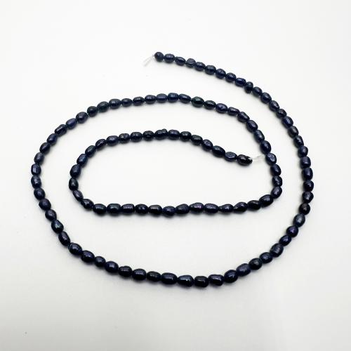 Perlas Arroz Freshwater, Perlas cultivadas de agua dulce, Bricolaje, Negro, 2-3mm, Vendido para aproximado 37 cm Sarta