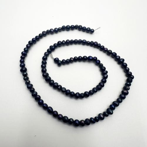 Cultured Potato Freshwater Pearl Beads, DIY, black, 3-4mm, Sold Per Approx 37 cm Strand