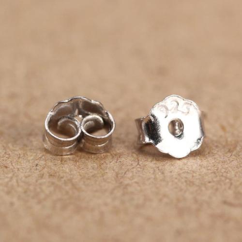 925 Sterling Silver Ear Nut Component, DIY, Sold By Pair