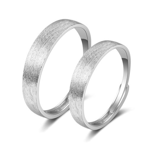 Couple Finger Rings, 925 Sterling Silver, Adjustable & fashion jewelry & Unisex, Men: 15-22#; Woman: 10-17#, Sold By Pair