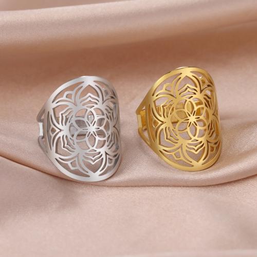 Stainless Steel Finger Ring, 304 Stainless Steel, fashion jewelry & for woman & hollow, more colors for choice, inside diameter 17mm, Sold By PC