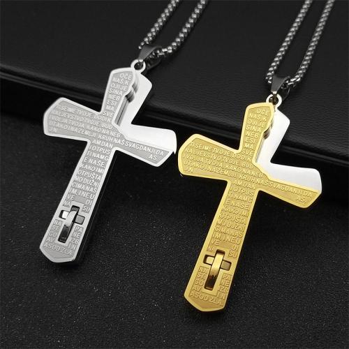 Stainless Steel Jewelry Necklace, 304 Stainless Steel, fashion jewelry & Unisex, more colors for choice, 57x38mm, Length:Approx 50 cm, Sold By PC