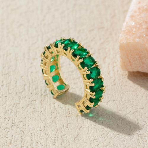 Brass Finger Ring fashion jewelry & for woman & with rhinestone Sold By PC