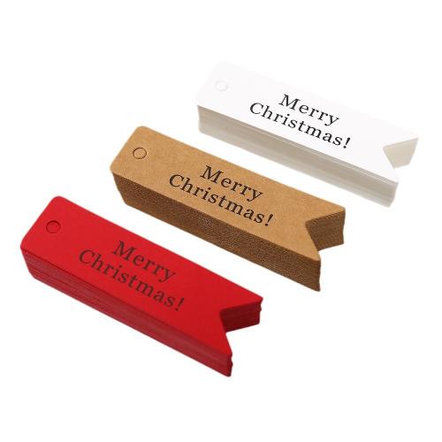 Paper Label Tag, with Linen, printing, Christmas Design & DIY, more colors for choice, 20x70mm, 100PCs/Bag, Sold By Bag