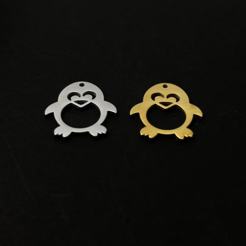 Stainless Steel Animal Pendants 304 Stainless Steel Penguin Vacuum Ion Plating DIY Sold By PC