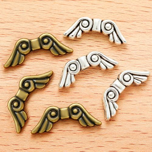 Zink legering smykker perler, Zinc Alloy, Wing Shape, forgyldt, du kan DIY, flere farver til valg, 21x8mm, 100pc'er/Bag, Solgt af Bag