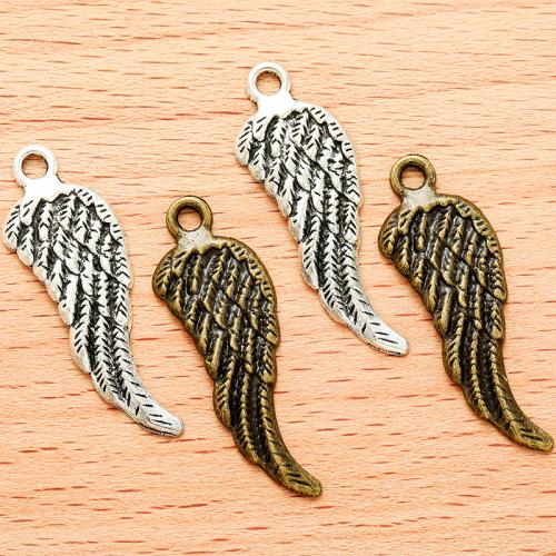 Wing Shaped Zinc Alloy Privjesci, Cink Alloy, pozlaćen, možete DIY, više boja za izbor, 32.50x11mm, 100računala/Torba, Prodano By Torba