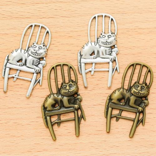 Zinc Alloy Animal Pendler, Cat, forgyldt, du kan DIY, flere farver til valg, 41x22mm, 100pc'er/Bag, Solgt af Bag