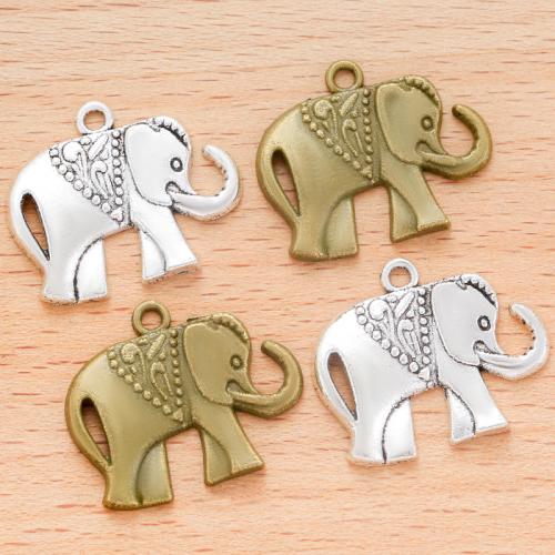 Tibetan Style Animal Pendants, Elephant, plated, DIY, more colors for choice, 25x21mm, 100PCs/Bag, Sold By Bag