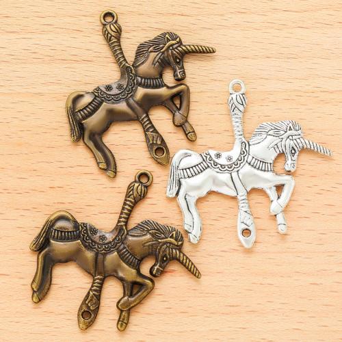 Tibetan Style Pendants, Unicorn, plated, DIY & 1/1 loop, more colors for choice, 43x43mm, 100PCs/Bag, Sold By Bag