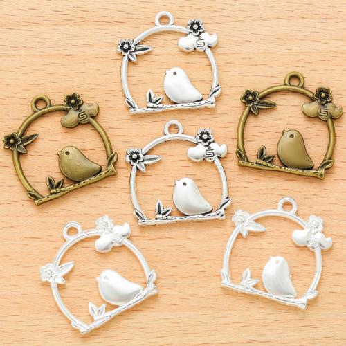 Zinklegering Animal Hangers, Zinc Alloy, Vogel, plated, DIY, meer kleuren voor de keuze, 26x25mm, 100pC's/Bag, Verkocht door Bag