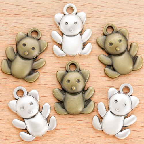 Zinc Alloy Animal Pendants Bear plated DIY Sold By Bag