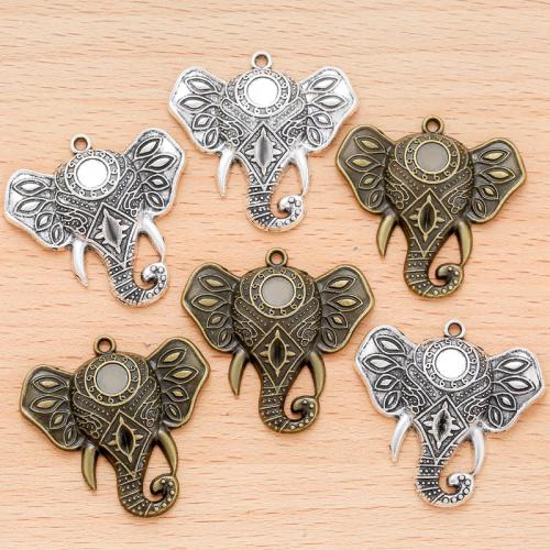 Tibetan Style Animal Pendants, Elephant, plated, DIY, more colors for choice, 33x34mm, 100PCs/Bag, Sold By Bag