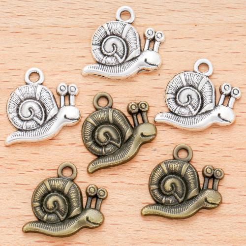 Tibetan Style Animal Pendants, Snail, plated, DIY, more colors for choice, 17x16mm, 100PCs/Bag, Sold By Bag