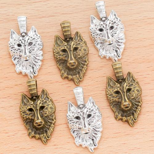 Zinc Alloy Animal Pendants Wolf plated DIY Sold By Bag