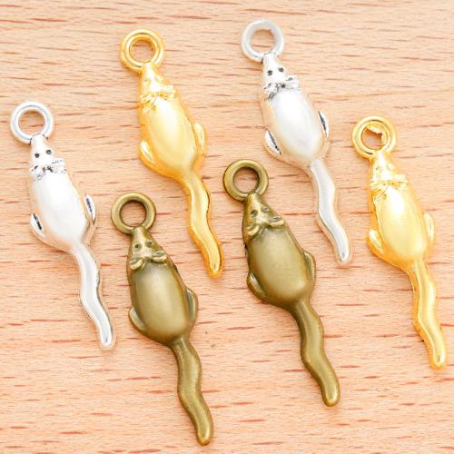 Zinc Alloy Animal Pendants Mouse plated DIY Sold By Bag