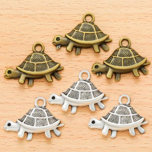 Tibetan Style Animal Pendants, Turtle, plated, DIY, more colors for choice, 28x19mm, 100PCs/Bag, Sold By Bag