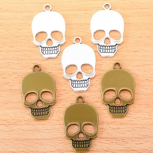 Tibetan Style Skull Pendants, plated, DIY, more colors for choice, 35x22mm, 100PCs/Bag, Sold By Bag