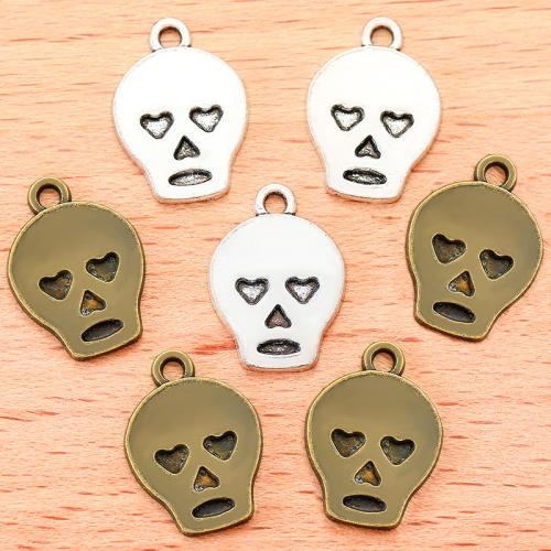 Tibetan Style Skull Pendants, plated, DIY, more colors for choice, 16x11mm, 100PCs/Bag, Sold By Bag