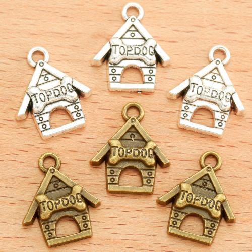 Tibetan Style Pendants, House, plated, DIY, more colors for choice, 19x17mm, 100PCs/Bag, Sold By Bag