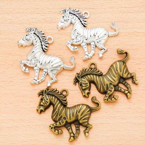 Tibetan Style Animal Pendants, Zebra, plated, DIY, more colors for choice, 50x41mm, 100PCs/Bag, Sold By Bag