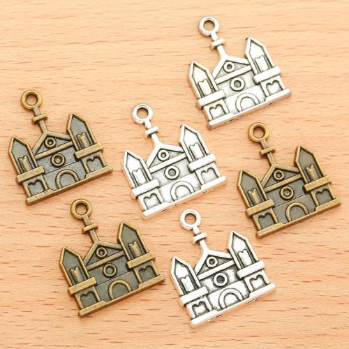 Tibetan Style Pendants, House, plated, DIY, more colors for choice, 21x18mm, 100PCs/Bag, Sold By Bag