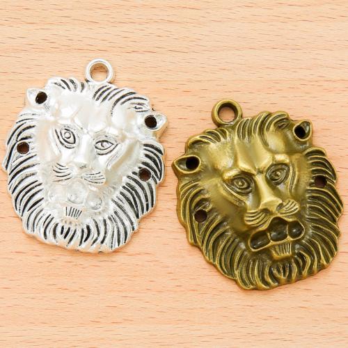 Tibetan Style Animal Pendants, Lion, plated, DIY, more colors for choice, 55x45mm, 100PCs/Bag, Sold By Bag